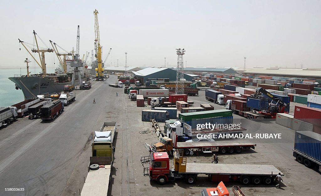 A general view shows the Umm Qasr port i