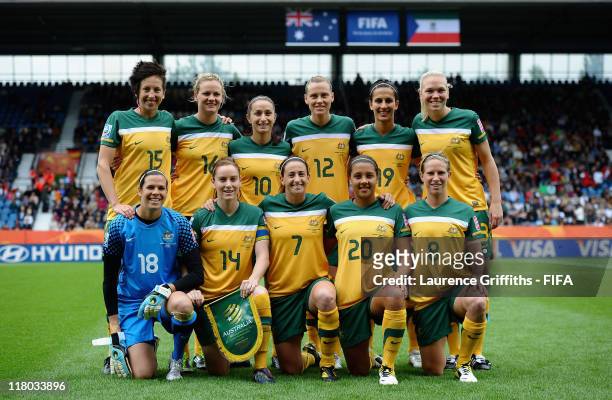 The Australia Team line up during the FIFA Women's World Cup 2011 Group D match between Australia and Equatorial Guinea at the Fifa Womens World Cup...