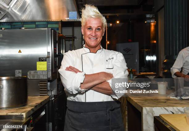 Chef Anne Burrell poses during the Food Network & Cooking Channel New York City Wine & Food Festival presented by Capital One - Dinner with Anne...