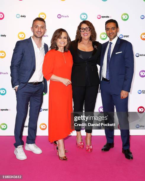 Tommy Little, Lisa Wilkinson, Waleed Aly and Julia Morris pose during the Network 10 Melbourne Upfronts 2020 on October 11, 2019 in Melbourne,...