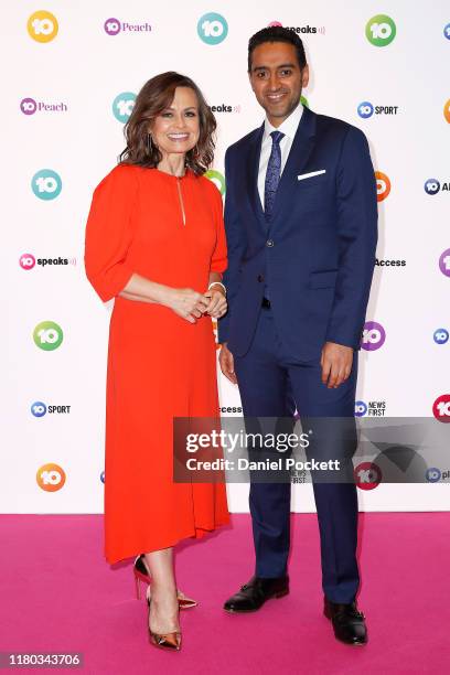 Lisa Wilkinson and Waleed Aly pose during the Network 10 Melbourne Upfronts 2020 on October 11, 2019 in Melbourne, Australia.