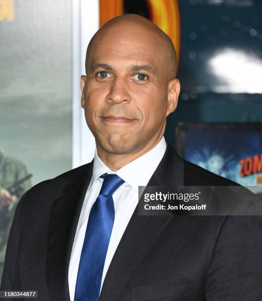 Cory Booker attends the premiere of Sony Pictures' "Zombieland Double Tap" at Regency Village Theatre on October 10, 2019 in Westwood, California.