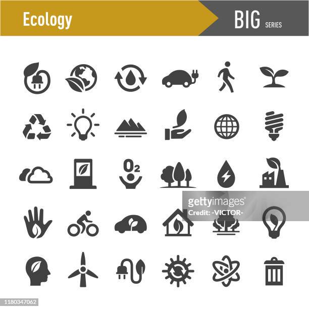 illustrazioni stock, clip art, cartoni animati e icone di tendenza di icone dell'ecologia - grande serie - pollution