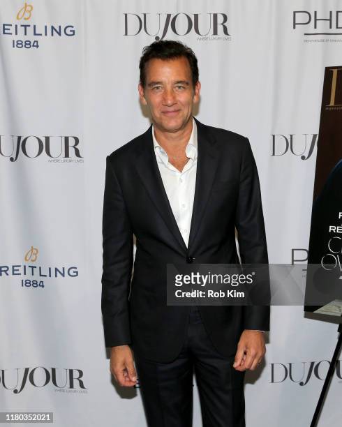 Clive Owen attends the DuJour Media celebration of October Cover Star Clive Owen at PHD Lounge presented by Breitling's Thierry Prissert on October...