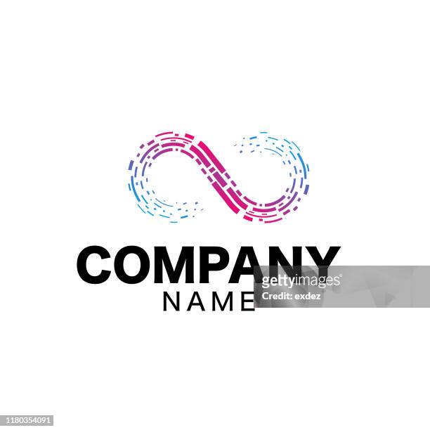 infinity logo sign - technology logo stock illustrations