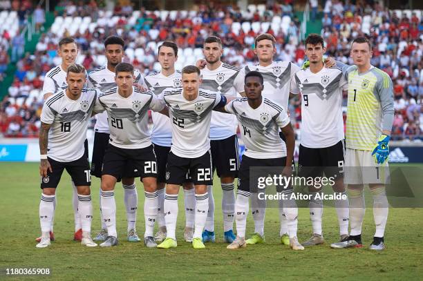 Team of Germany line up for a team photo prior to the during the international friendly between Spain U21 and Germany U21 at Nuevo Arcangel on...