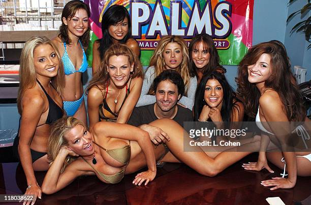 George Maloof, owner of The Palms Casino and Resort is surrounded by contestants aspiring to be, The Palms' Girl