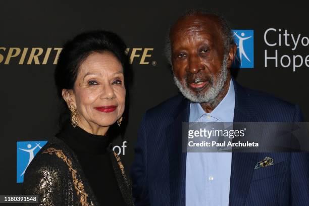 Clarence Avant and Jacqueline Avant attend the City Of Hope's Spirit Of Life 2019 Gala at The Barker Hanger on October 10, 2019 in Santa Monica,...
