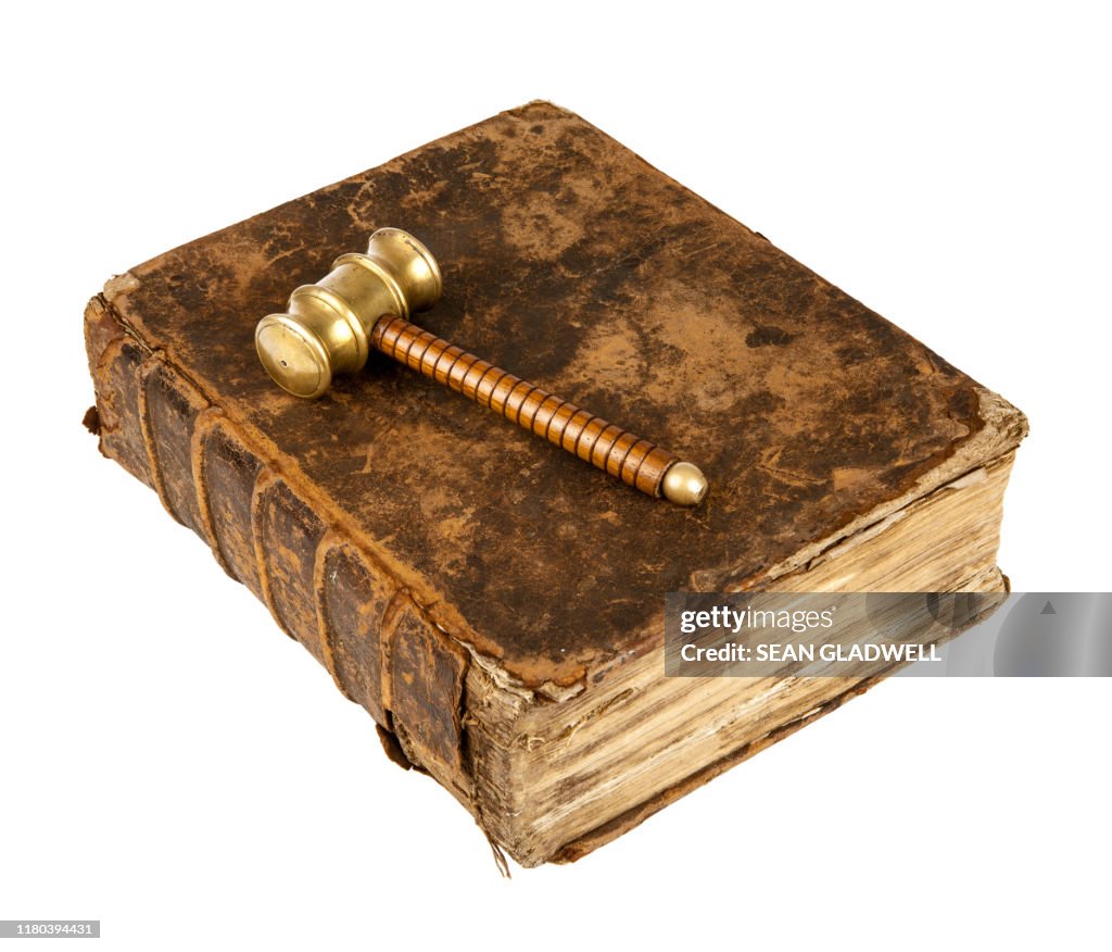 Old book and gavel