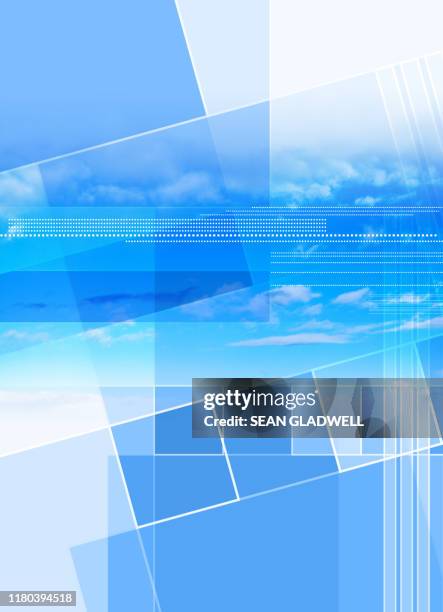 abstract blue sky cover - newsletter template stock-fotos und bilder