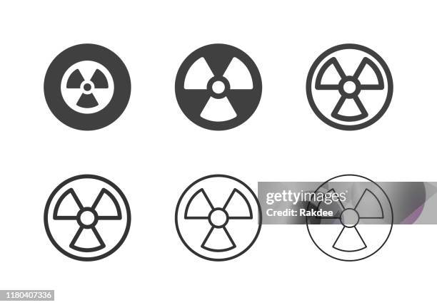 radioactivity icons - multi series - reactor room stock illustrations