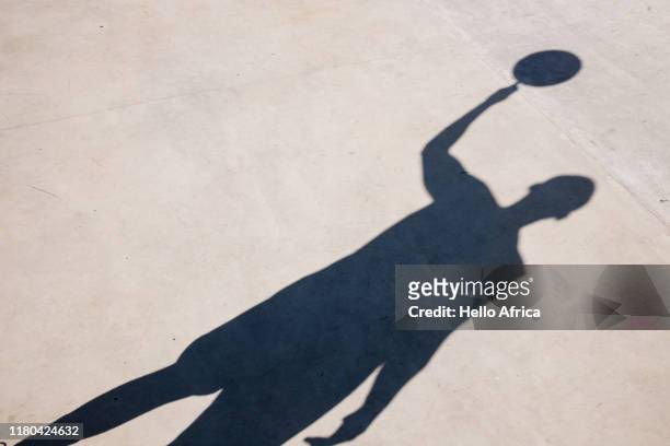 A basketball player's shadow