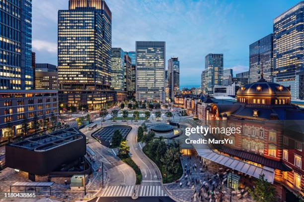 tokyo, japan cityscape at tokyo station - tokyo station stock pictures, royalty-free photos & images