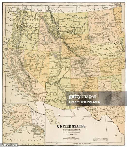 map united states 1886 - southeast us map stock illustrations