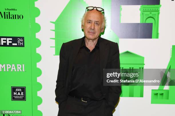 Michael Nyman attends the "Italian Beauty Stories" Masterclass during the Milano Film Festival 2019 at Cinema Odeon on October 10, 2019 in Milan,...