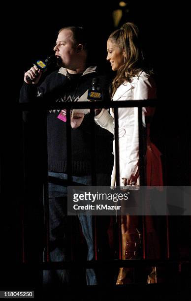 S Paul Cubby Bryant and Jennifer Lopez during Z100s Jingle Ball 2003 - Show at Madison Square Garden in New York City, New York, United States.