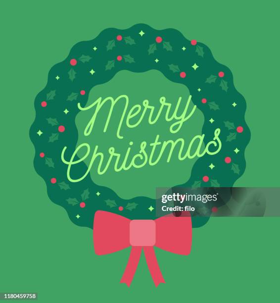 frohe weihnachten kranz - christmas wreath stock-grafiken, -clipart, -cartoons und -symbole