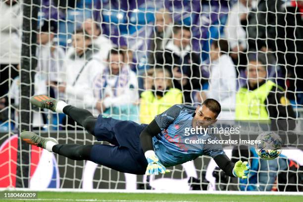 Areola of Real Madrid during the UEFA Champions League match between Real Madrid v Galatasaray at the Santiago Bernabeu on November 6, 2019 in Madrid...