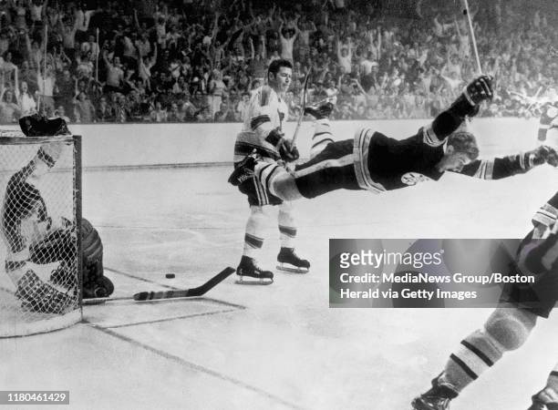 May 10, 1970 - BOSTON, MA:- Boston Bruin Bobby Orr's overtime goal that won the Stanley Cup, beating the St. Louis Blues at the Boston Garden,...