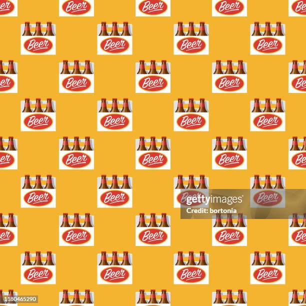 beer beer fest pattern - empty beer bottles stock illustrations