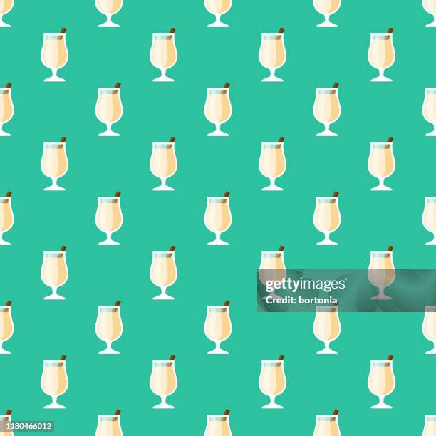 eggnog holiday food pattern - eggnog stock illustrations