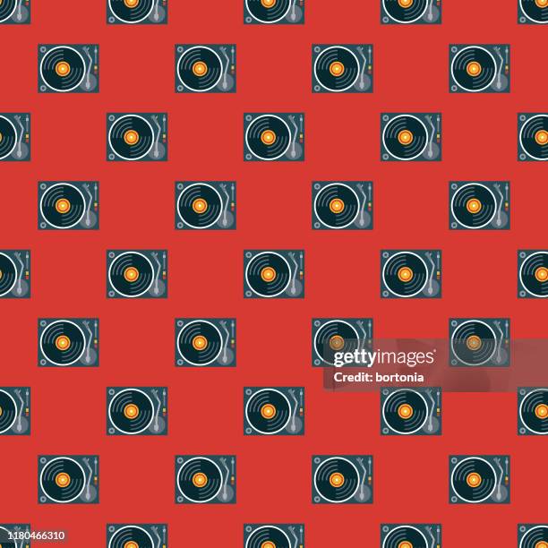 record player new year's eve pattern - deck background stock illustrations
