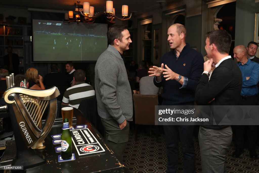 The Duke Of Cambridge Meets Football Fans As Part Of The Heads Up Campaign