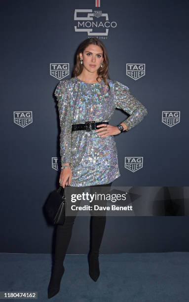 Lady Sabrina Percy attends the star-studded celebration of the 50th anniversary of the iconic TAG Heuer Monaco, featuring the launch of two new...