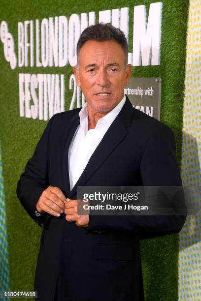 Bruce Springsteen attends the "Western Stars" European Premiere during the 63rd BFI London Film Festival at the Embankment Gardens Cinema on October...