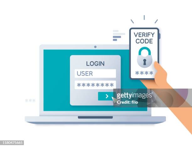 two factor multi-factor authentication security concept - security stock illustrations