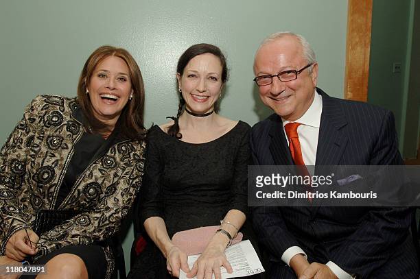 Lorraine Bracco, Bebe Neuwirth and Wolf Hengst during Conde Nast Traveler 18th Annual Readers' Choice Awards - Green Room at The Metropolitan Museum...