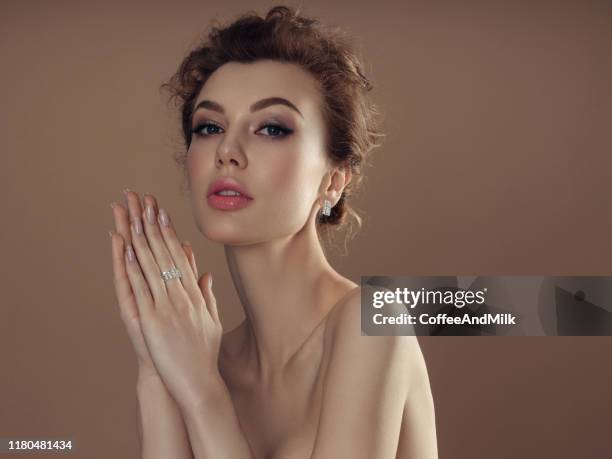 beautiful woman - diamond stone stock pictures, royalty-free photos & images