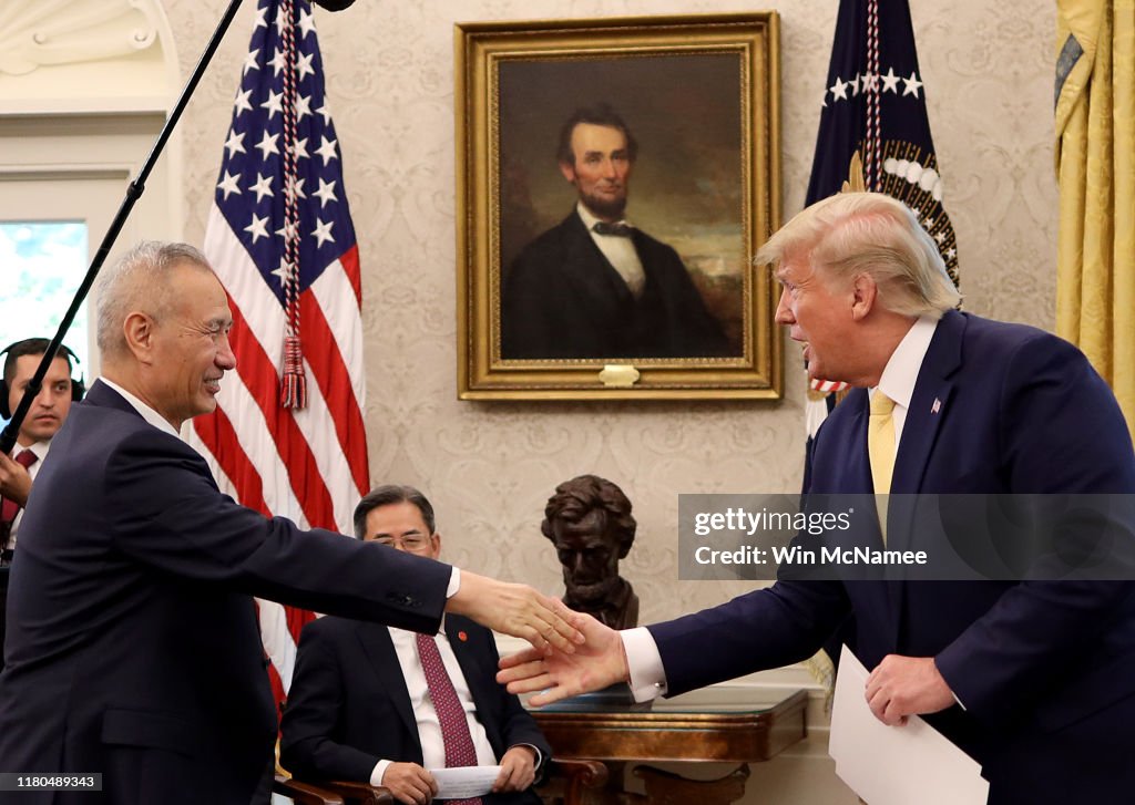 President Trump Meets With China's Vice Premier Amid Trade Talks In Washington