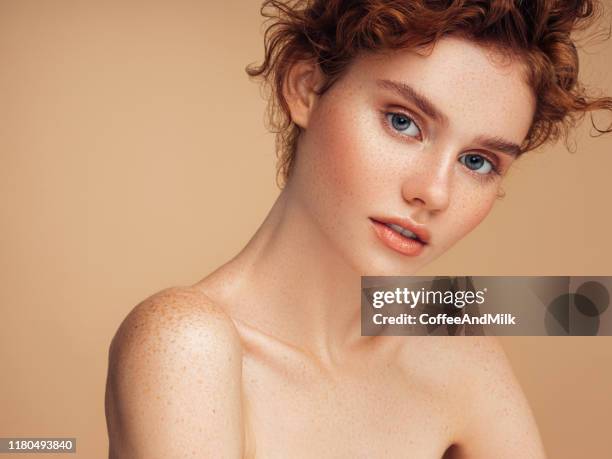 tender portrait of a girl - natural beauty woman stock pictures, royalty-free photos & images