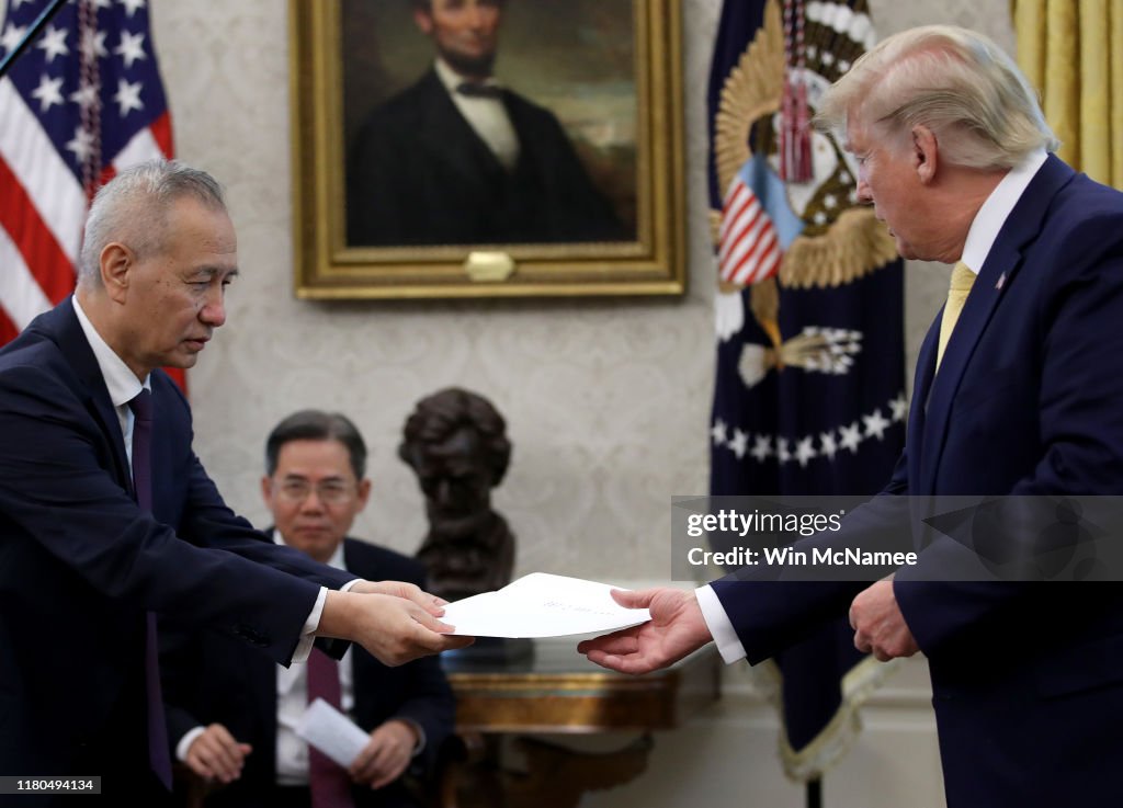 President Trump Meets With China's Vice Premier Amid Trade Talks In Washington