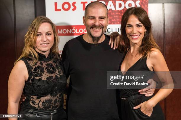 Blanca Kovacs, Nerea Garmendia and Angel del Moral posing at the premiere of 'El club de los tarados' on October 11, 2019 in Madrid, Spain.