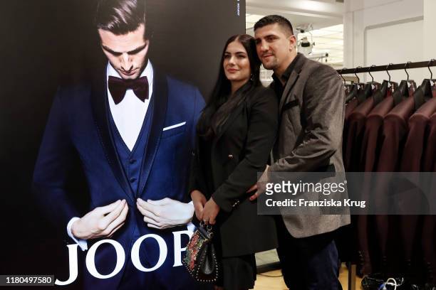 Amina Huck and Marco Huck during the JOOP! Pop-Up store event at KaDeWe on November 6, 2019 in Berlin, Germany.