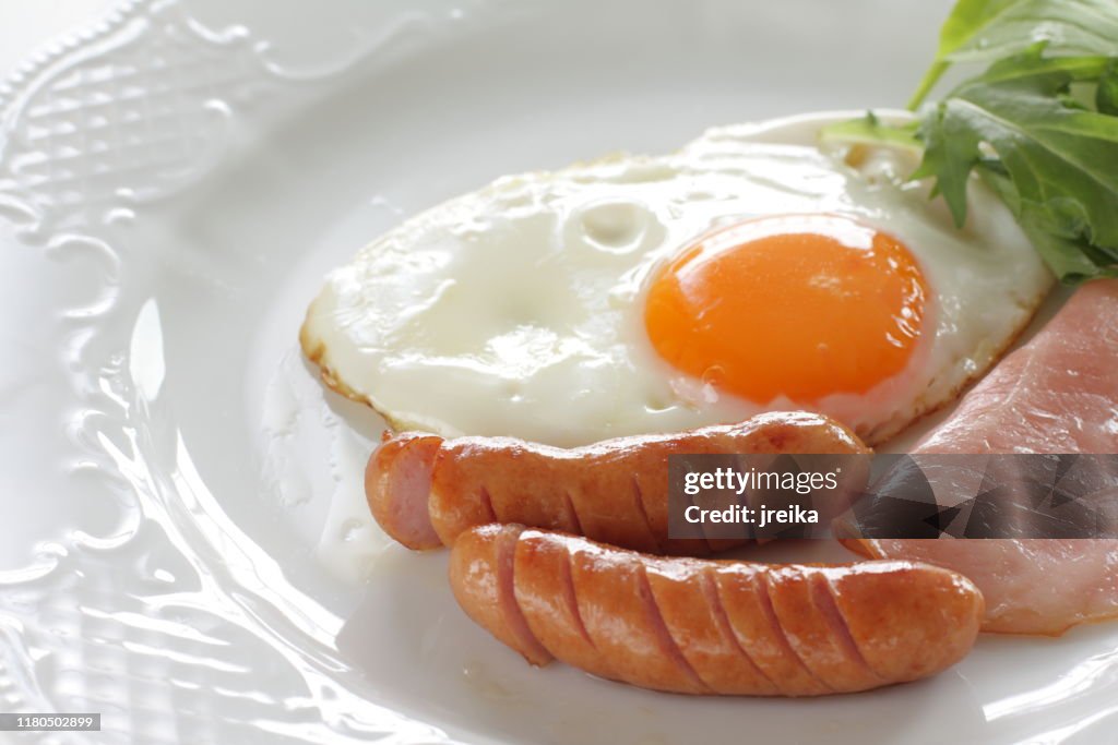 Homemade sausage and sunny side fried egg