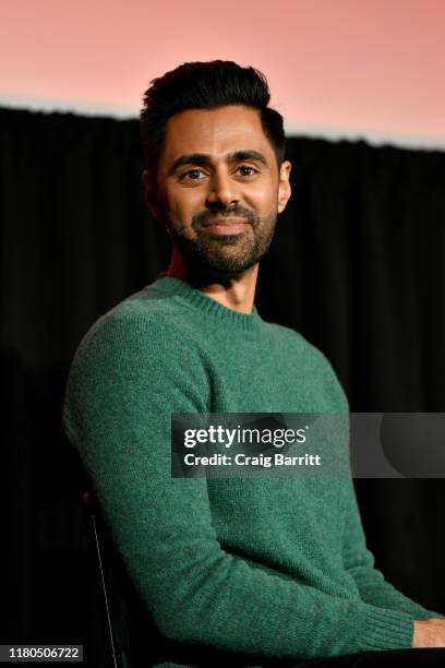 Hasan Minhaj speaks onstage during a talk with Carrie Battan at the 2019 New Yorker Festival on October 11, 2019 in New York City.