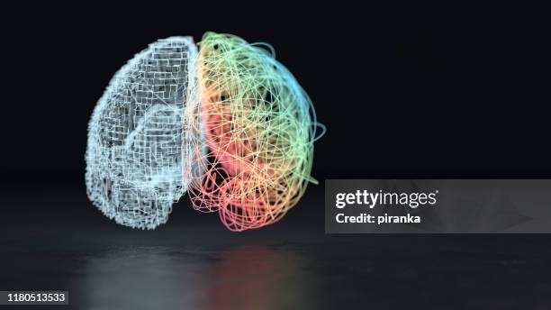 linker-en rechter hersenhelft - human brain stockfoto's en -beelden