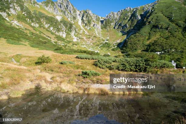 hiking around senjojiki cirque - senjojiki cirque stock pictures, royalty-free photos & images