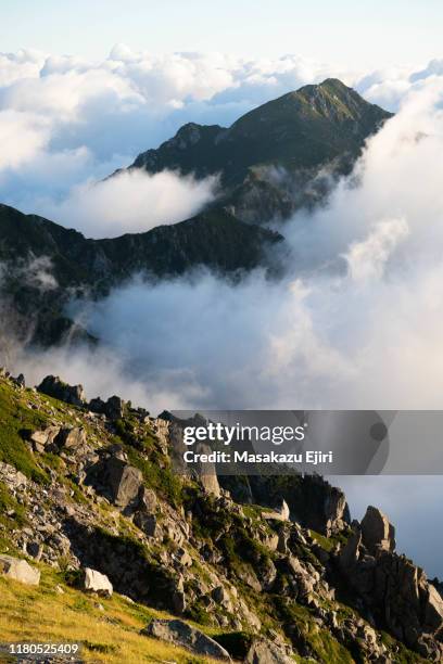 hiking around senjojiki cirque - senjojiki cirque stock pictures, royalty-free photos & images