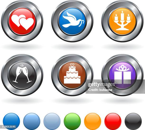 wedding images royalty free vector icon set - wedding cake on white stock illustrations