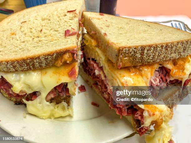 pastrami sandwich - reiben stock pictures, royalty-free photos & images