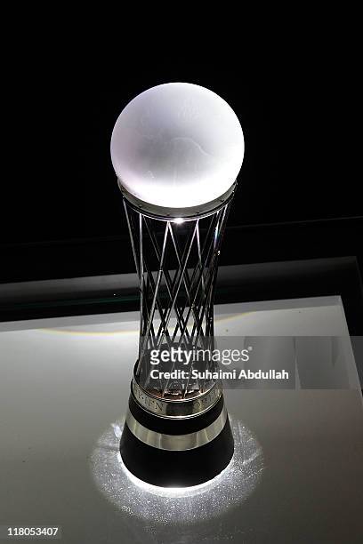 The championship trophy on display during the opening ceremony of the 2011 World Netball Championships at Singapore Indoor Stadium on July 3, 2011 in...