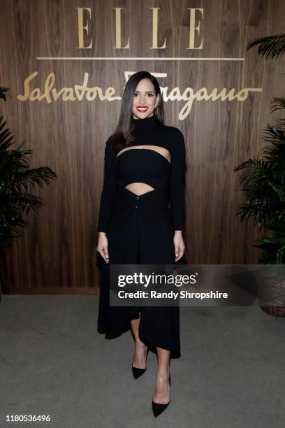 Adria Arjona attends ELLE & Ferragamo Hollywood Rising Celebration on October 11, 2019 in West Hollywood, California.