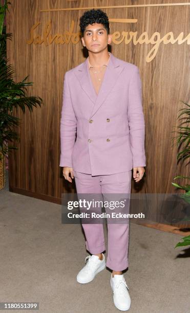 Angel Bismark Curiel attends ELLE x Ferragamo Hollywood Rising Party at Sunset Tower on October 11, 2019 in Los Angeles, California.