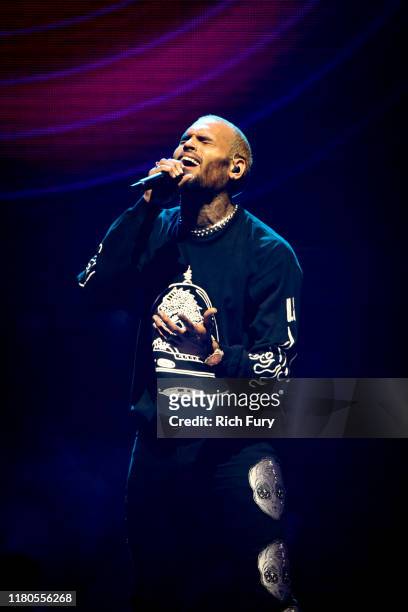 Chris Brown performs at Staples Center on October 11, 2019 in Los Angeles, California.