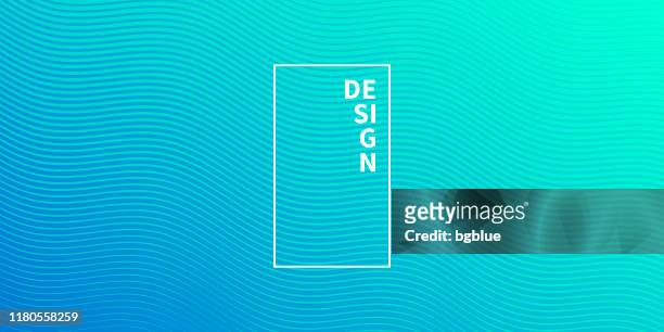 trendy geometric design - blue abstract background - wave pattern stock illustrations