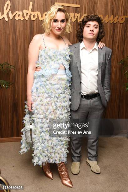 Harley Quinn Smith and guest attends ELLE x Ferragamo Hollywood Rising Party at Sunset Tower on October 11, 2019 in Los Angeles, California.